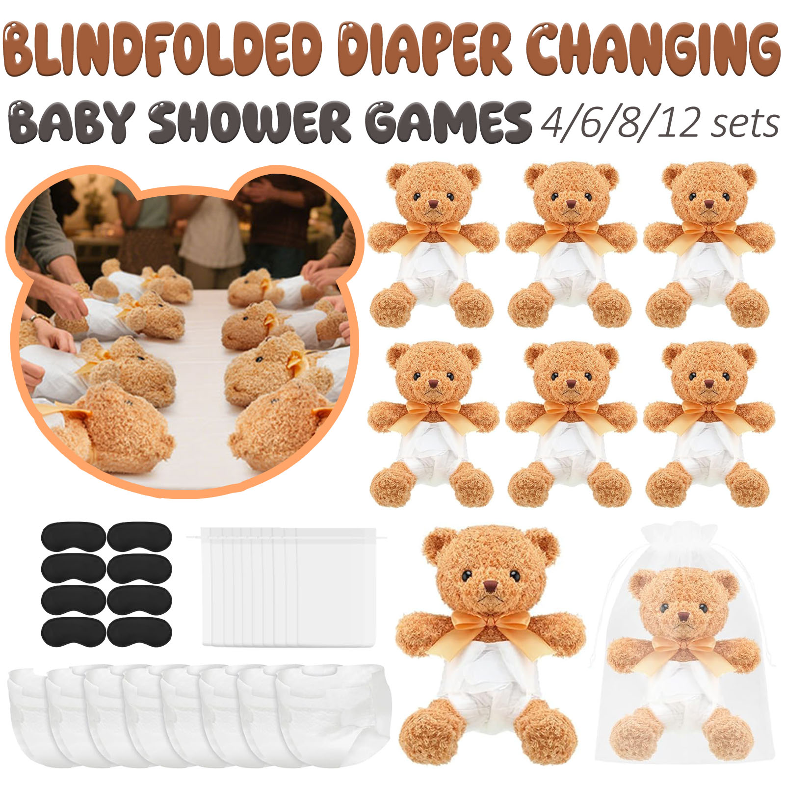 4/6/8/12 Sets Baby Douche Game - Cloth Diaper Insert recensie en prijs